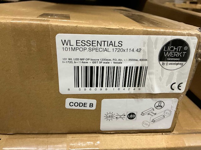 Wl essentials led inbouwarmatuur met louvre, 1720 mm, 33 w, 3500 lm, 4000 k (30x) - afbeelding 13 van  19
