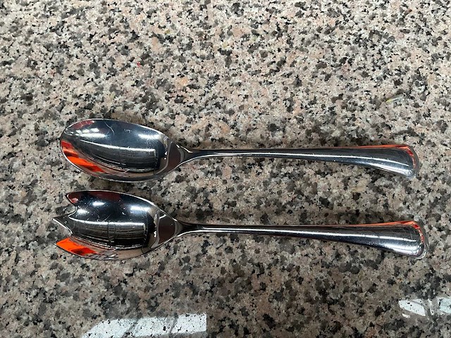 Wmf - onda - salade set 18/10 roestvrij staal 25cm (10x) - afbeelding 1 van  3