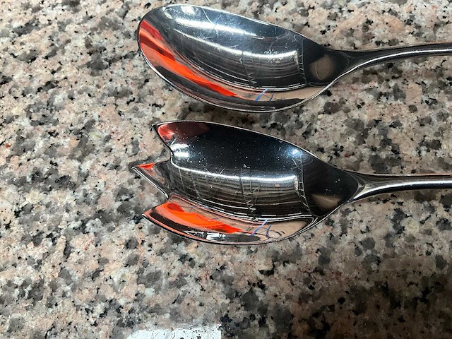 Wmf - onda - salade set 18/10 roestvrij staal 25cm (10x) - afbeelding 2 van  2