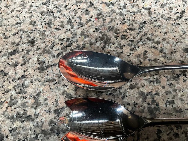 Wmf - onda - salade set 18/10 roestvrij staal 25cm (10x) - afbeelding 3 van  3