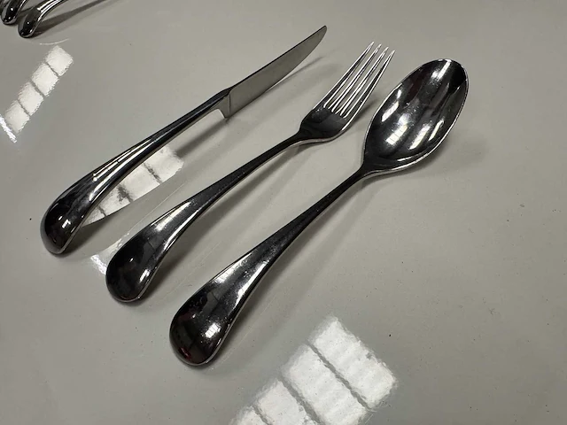 Wmf onda - bestekset dessert - tafelvork/tafelmes/eetlepel (50x) - afbeelding 1 van  2