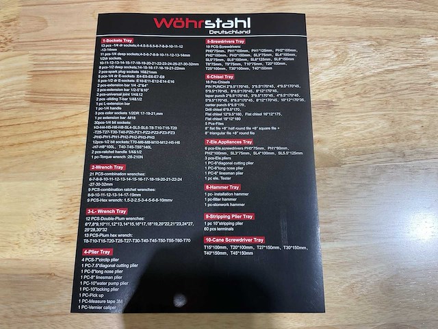 Wohrstahl xxxl-edition 12/10 gereedschapswagen - afbeelding 17 van  74