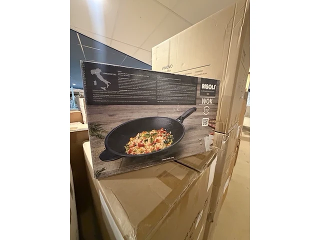 Wok pan explora italia risolie, zwart - afbeelding 1 van  6