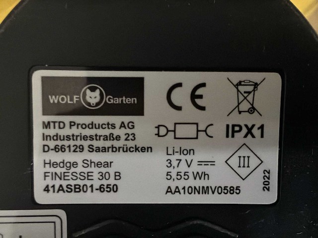 Wolf garten finesse 30b accu buxusschaar (2x) - afbeelding 4 van  4