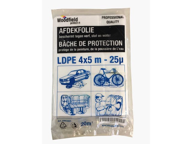Woodfield - plastic afdekfolie 4x5 meter (4500x) - afbeelding 1 van  1