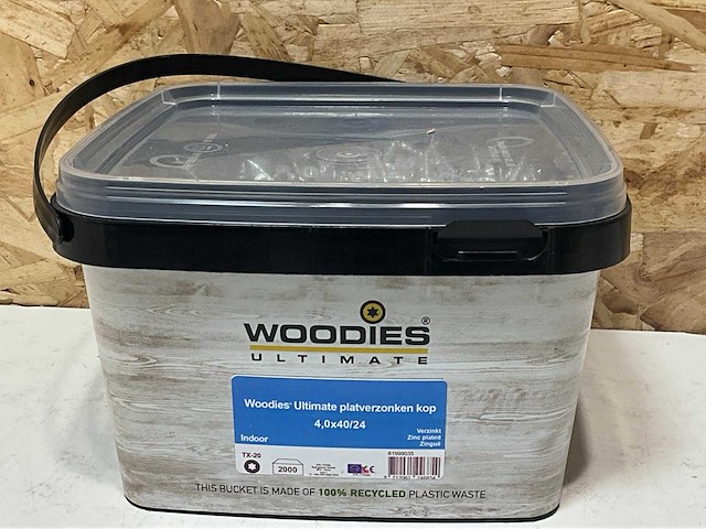 Woodies ultimate platverzonken kop schroef 4.0x40/24 (8000x) - afbeelding 1 van  3