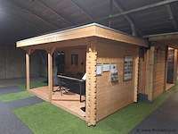 Woodpro blokhut met overkapping - 450x250cm - afbeelding 3 van  7