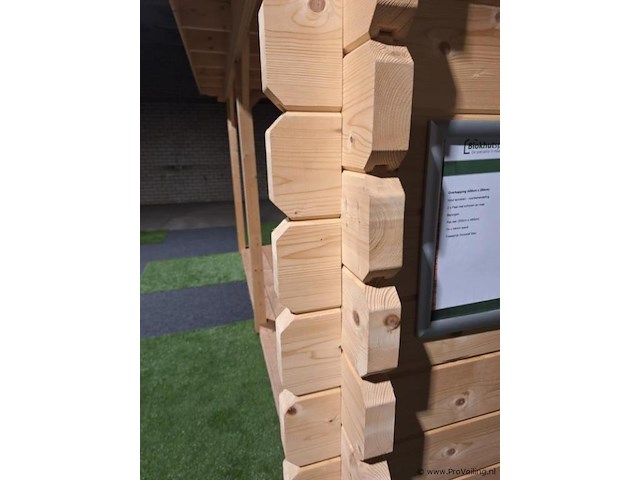 Woodpro blokhut met overkapping - 450x250cm - afbeelding 4 van  7