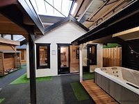 Woodpro vuren tuinhuis met overkapping - 600x950cm