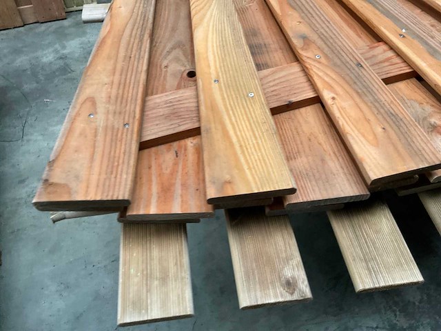 Woodvision geïmpregneerd douglas tuinscherm 180x180 cm (2x) - afbeelding 6 van  9