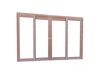 Woodvision glazen dubbele schuifwand in douglas - 328,5x224 cm