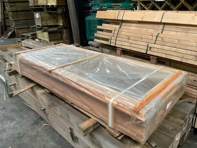 Woodvision glazen dubbele schuifwand in douglas - 328,5x224 cm - afbeelding 2 van  3