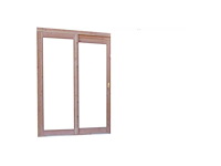 Woodvision glazen enkele schuifwand in douglas - 165x224 cm