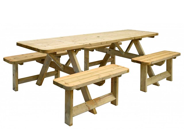 Woodvision picknicktafel "family" - 300x150x78 cm - afbeelding 1 van  13