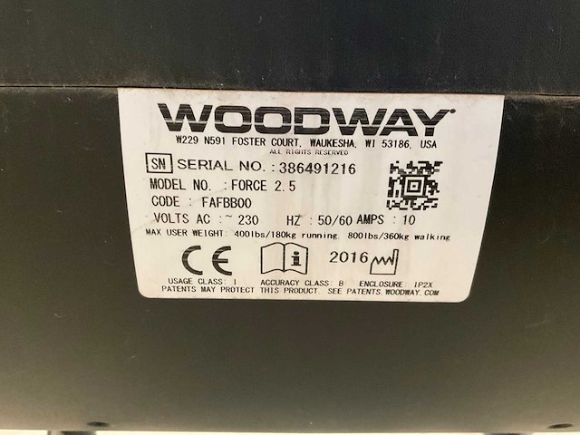 Woodway firce 2.5 treadmill - afbeelding 8 van  8