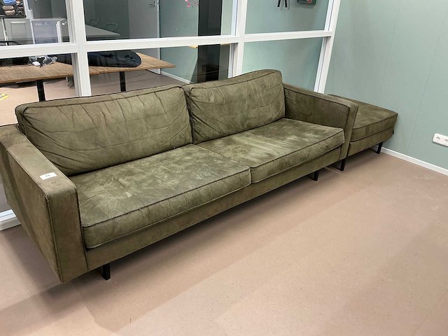 Woood - driezitsbank met hocker - afbeelding 1 van  4