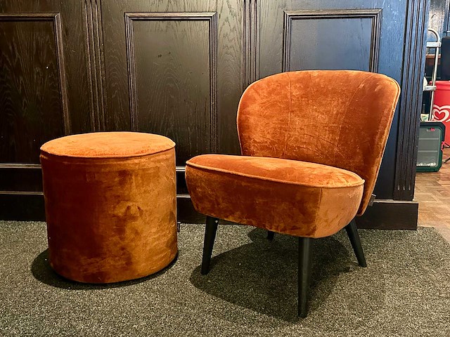 Woood - fauteuil sara met hocker - afbeelding 1 van  4