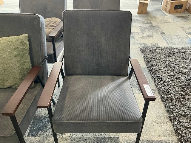 Woood sally ribcord fauteuil (4x) - afbeelding 3 van  6