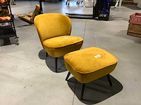 Woood sara fauteuil velvet oker set