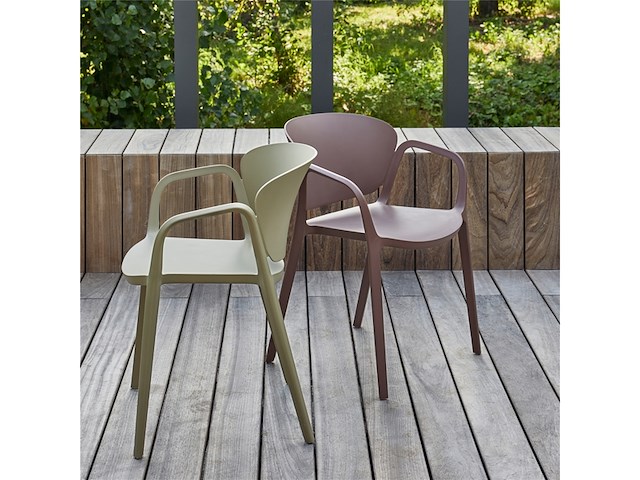 Woood tuinstoel bent groen kunststof - afbeelding 4 van  6