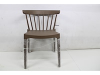 Woood tuinstoel bliss met spijlen bruin melange kunststof - afbeelding 5 van  6