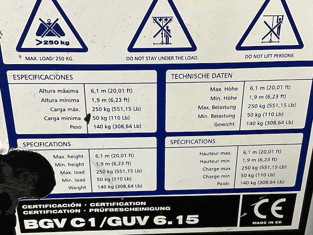 Work lw461r towerlift (3x) - afbeelding 3 van  13