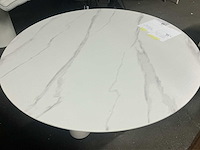 Wout keramisch taupe creamy eetkamertafel rond 130cm - afbeelding 3 van  4