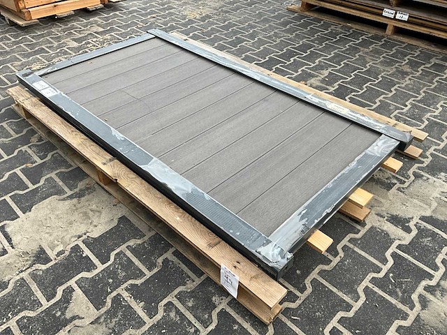 Wpc-premium poort 183x98 cm dark grey - afbeelding 1 van  5