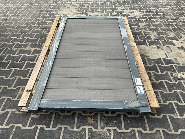Wpc-premium poort 183x98 cm dark grey - afbeelding 2 van  5