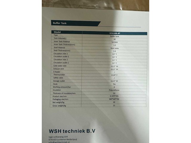 Wsh 60l-bt boiler - afbeelding 5 van  7