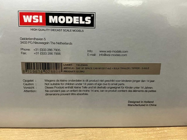 Wsi model 1:50 daf xf space cap tieleman transport - afbeelding 3 van  3