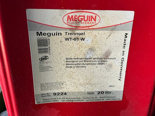Wt-01w trenoel flacon meguin snijolie à 20 liter (24x) - afbeelding 4 van  5