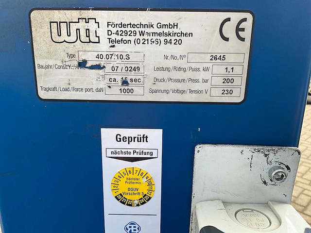 Wtt - verrijdbare pallet heftafel - afbeelding 9 van  10