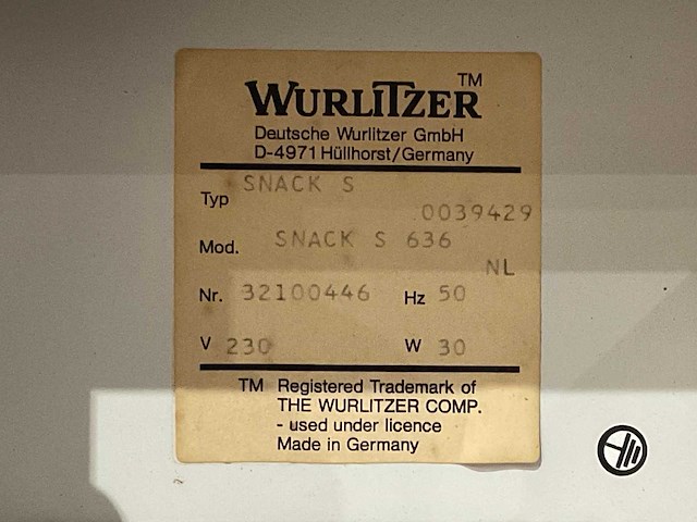 Wurlitzer - snack s 636 - snoepautomaat - afbeelding 5 van  7
