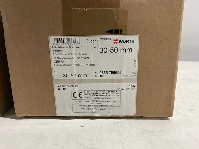 Wurth - aluminium middenklemmen voor montage zonnepanelen (80x) - afbeelding 3 van  3