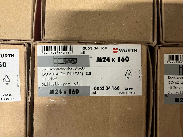 Würth - bout m24x160 mm (250 stuks) - afbeelding 3 van  3