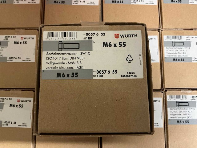 Würth - bout m6 x 55 (3.000 stuks) - afbeelding 3 van  4