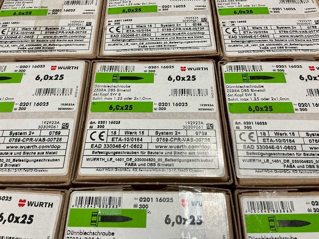 Würth - dunblikschroef 6,0x25 mm (19.800 stuks) - afbeelding 3 van  3