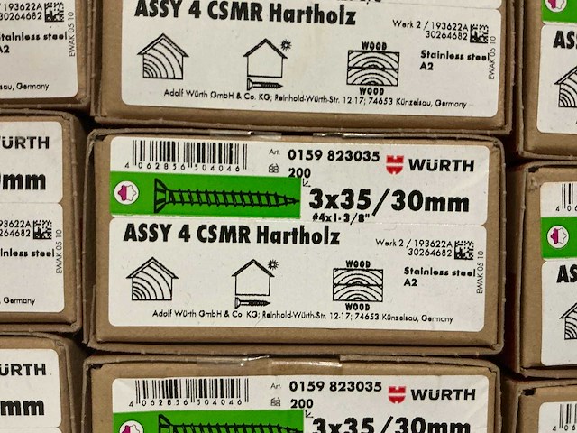 Würth - schroef 3x35/30 mm - rvs - (13.400 stuks) - afbeelding 3 van  3