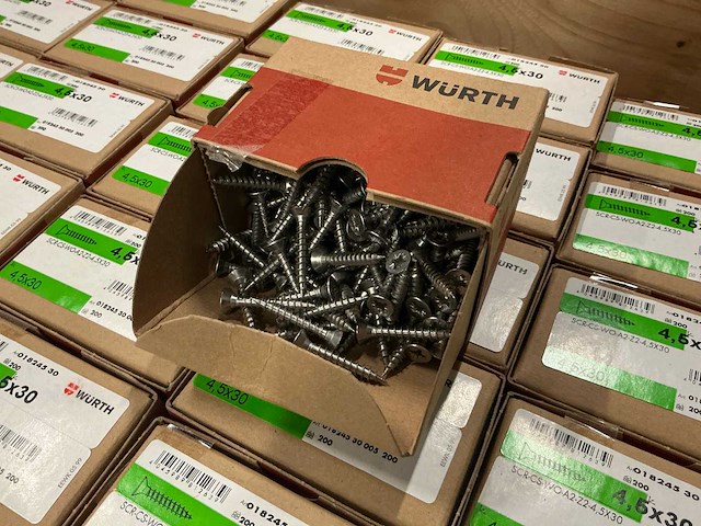 Würth - schroef 4,5x30 mm - rvs - (12.800 stuks) - afbeelding 1 van  3