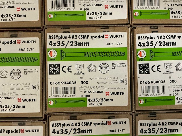 Würth - schroef 4x35/23 mm - rvs - (30.500 stuks) - afbeelding 3 van  3