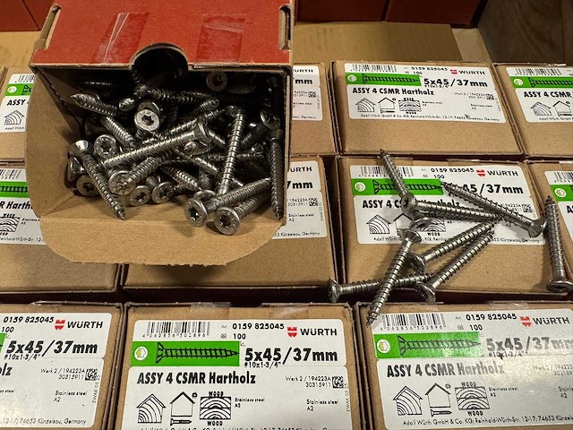 Würth - schroef 5x45/37 mm - rvs - (5.000 stuks) - afbeelding 1 van  4