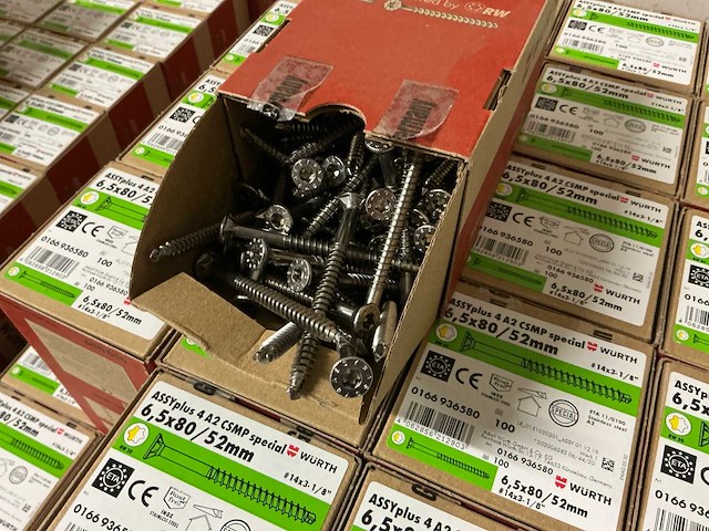 Würth - schroef 6,5x80/52 mm - rvs - (3.700 stuks) - afbeelding 2 van  3