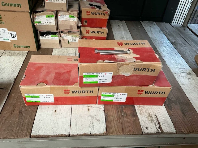 Würth 6 kantbouten rvs m8x80 (3x) - afbeelding 1 van  1