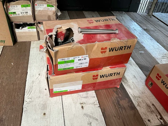 Würth 6 kantbouten rvs m8x90 (2x) - afbeelding 1 van  2