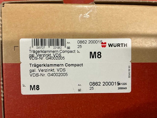 Würth balkklem m8 (500 stuks) - afbeelding 3 van  3