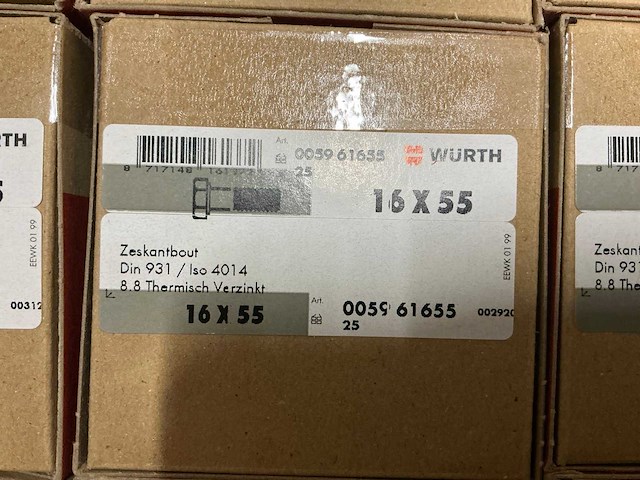 Würth bout 16x55 (625 stuks) - afbeelding 3 van  3