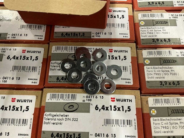 Würth carrosserieringen 6,4x15x1,5mm (4.600x) - afbeelding 4 van  5