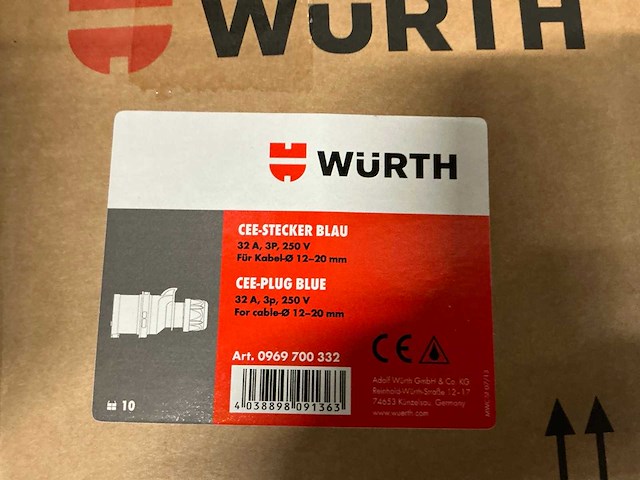 Würth cee stekker 250v 32a 3-polig (30x) - afbeelding 4 van  4
