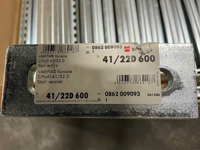 Würth consoles c-profiel 41/22d 600mm (39x) - afbeelding 3 van  3